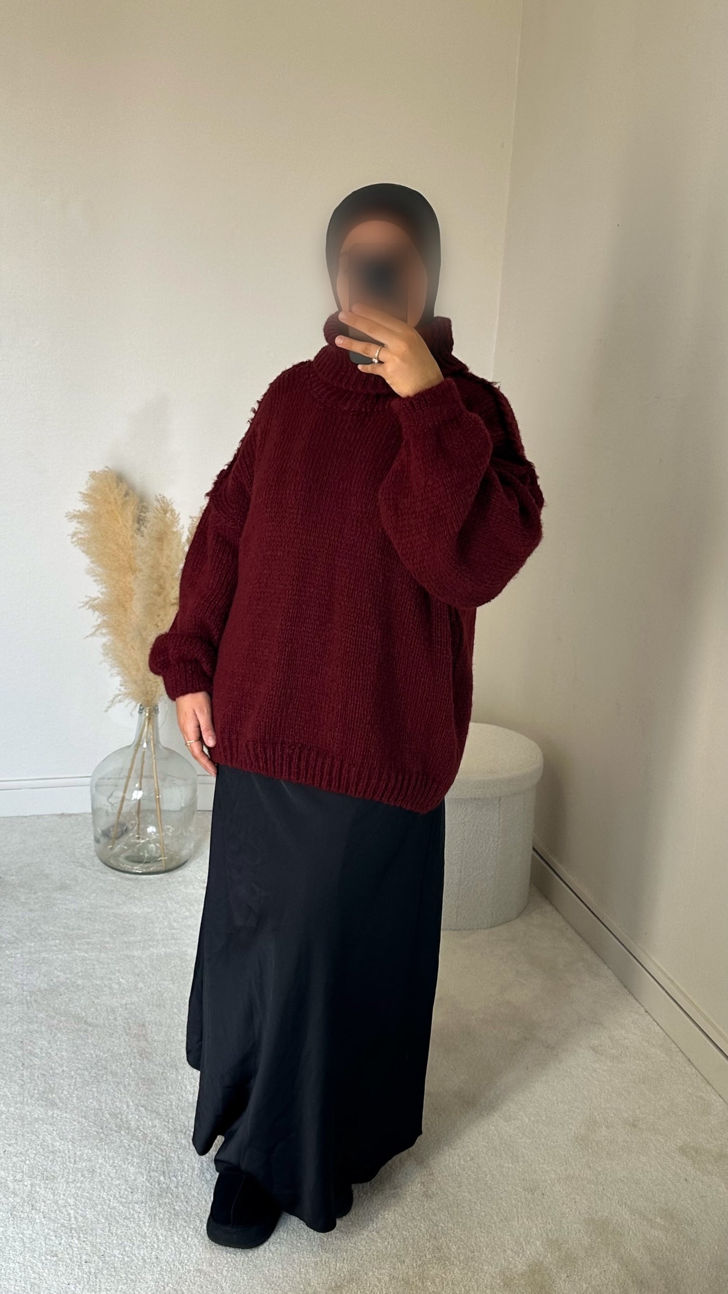 Pull oversize bordeaux