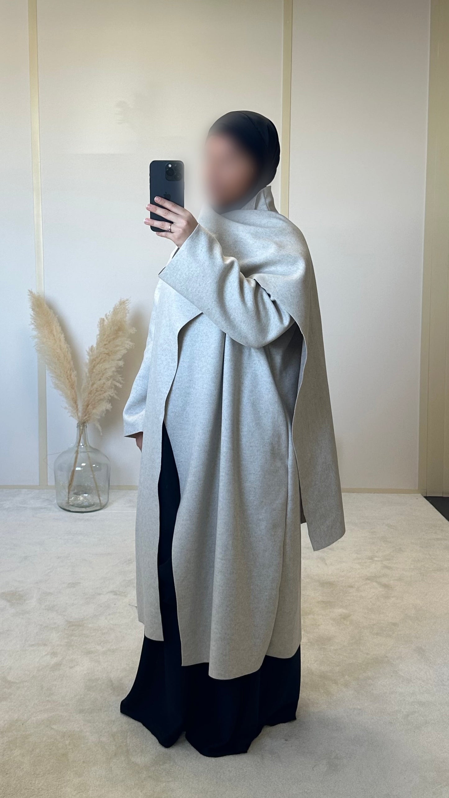 Manteau cape long beige