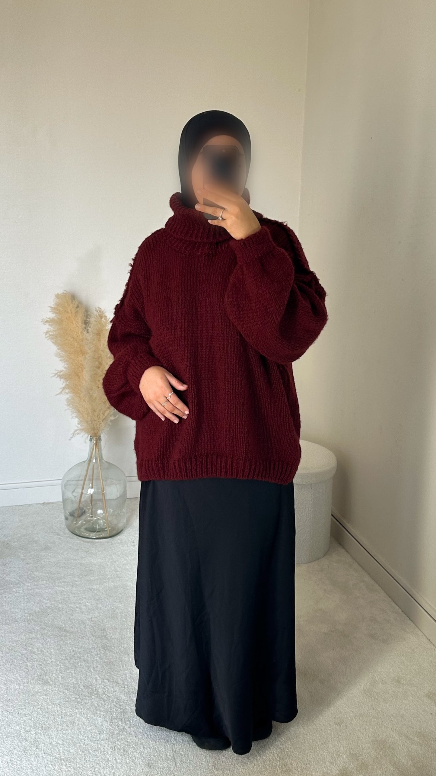 Pull oversize bordeaux