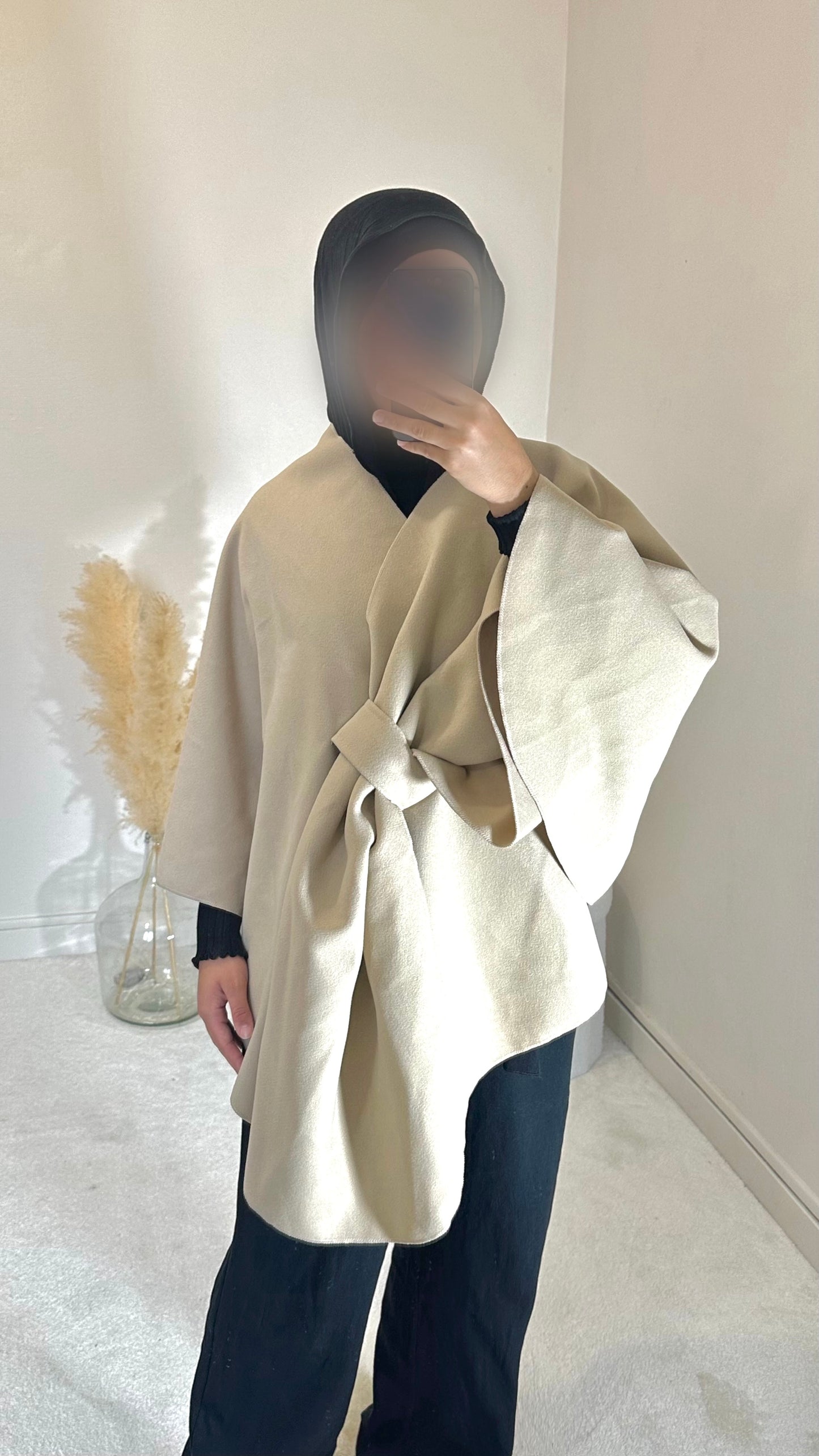 Cape à nouer beige