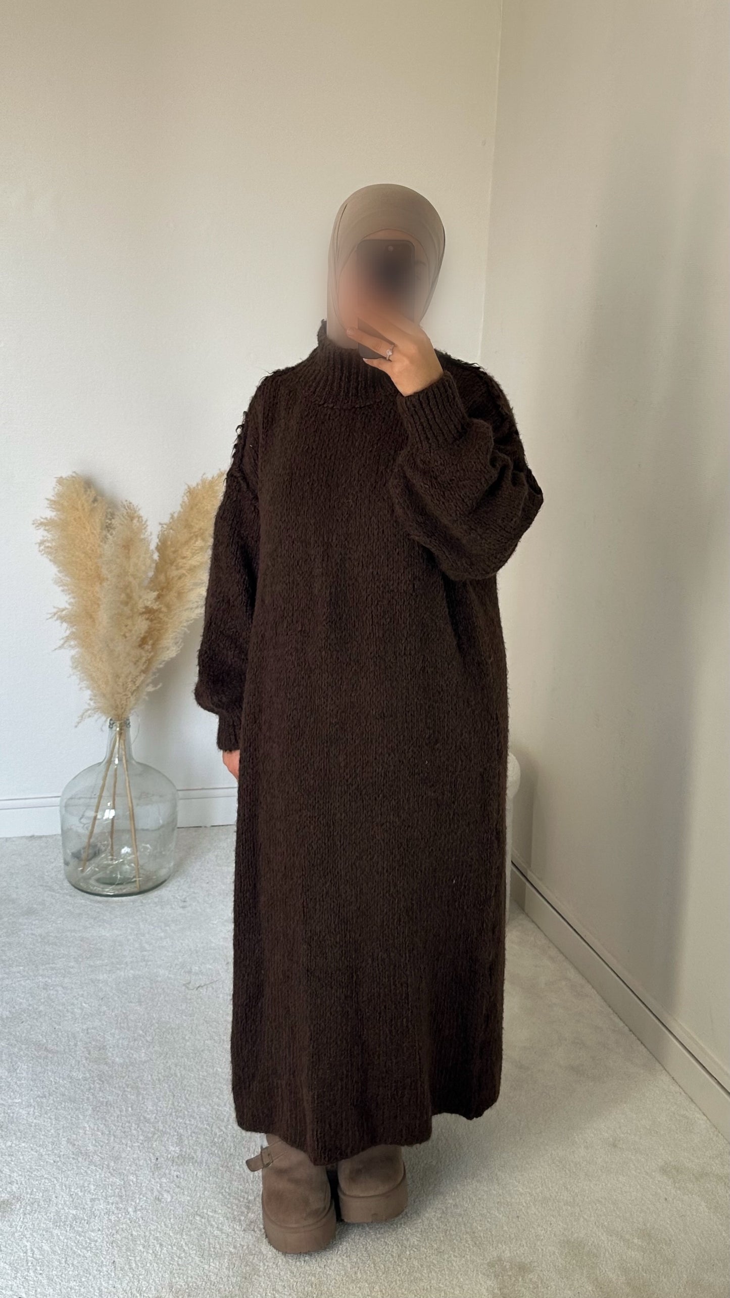 Robe pull marron