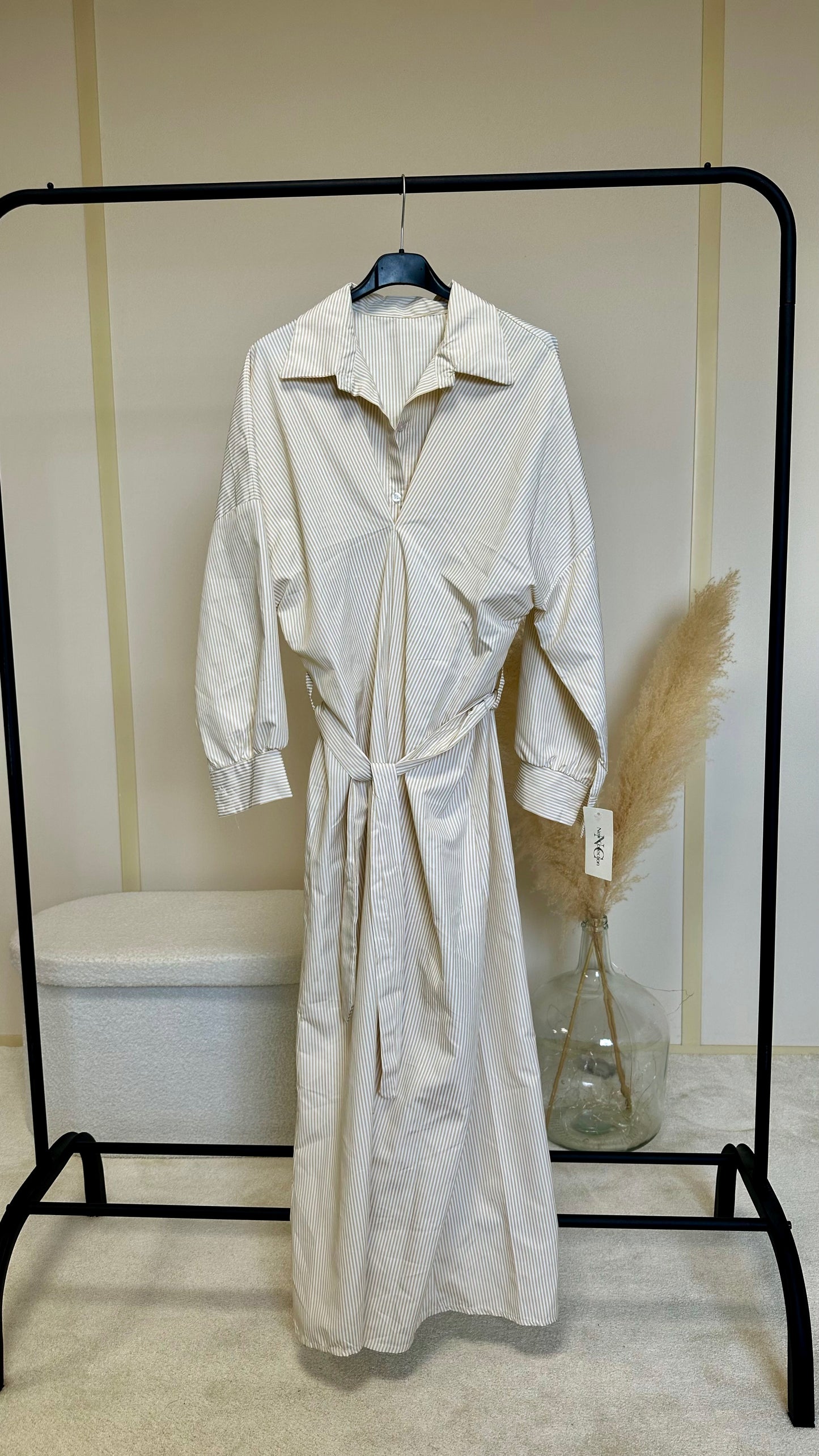 Robe Serena manches longues beige