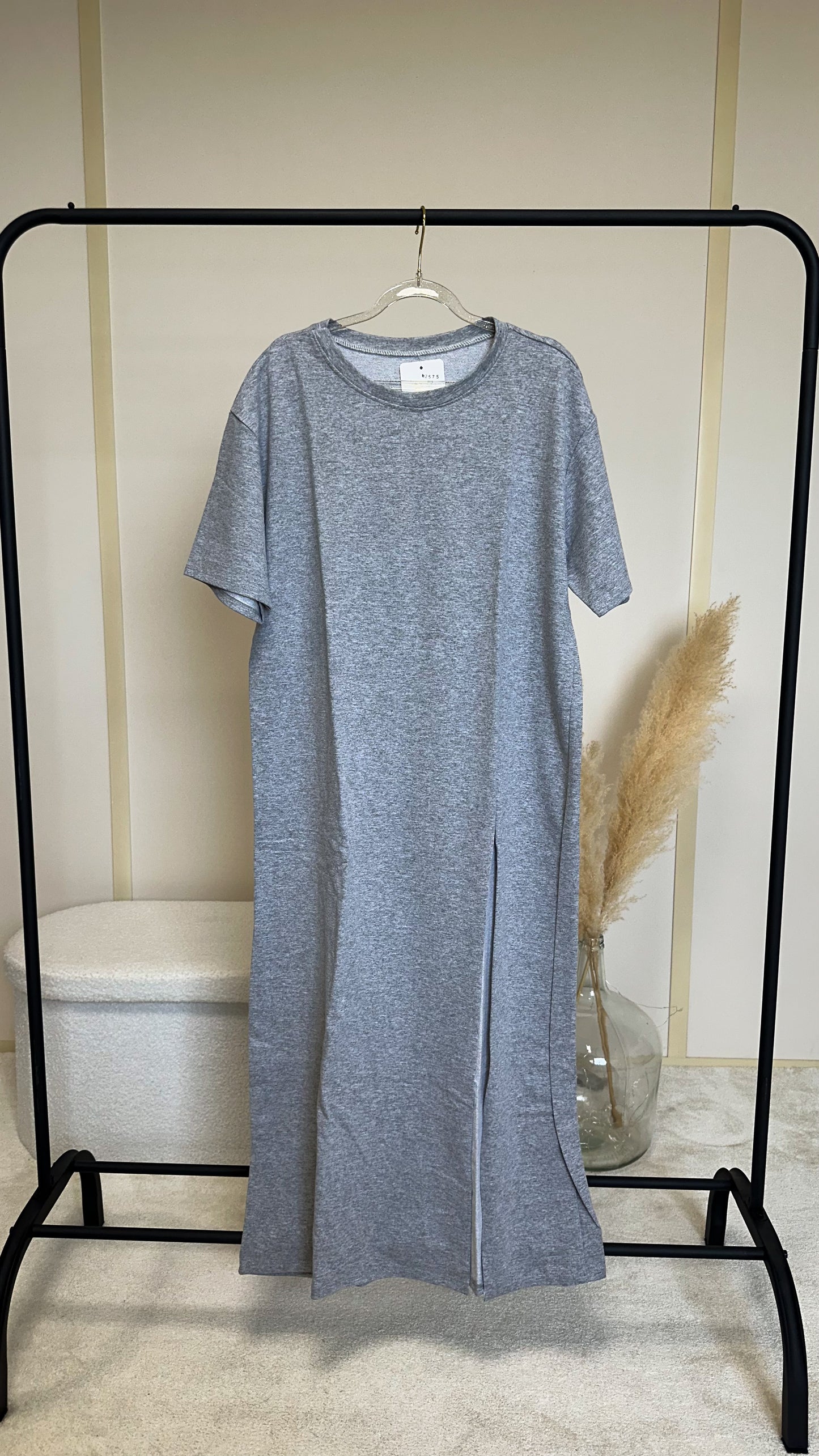 T-shirt / robe à fente gris