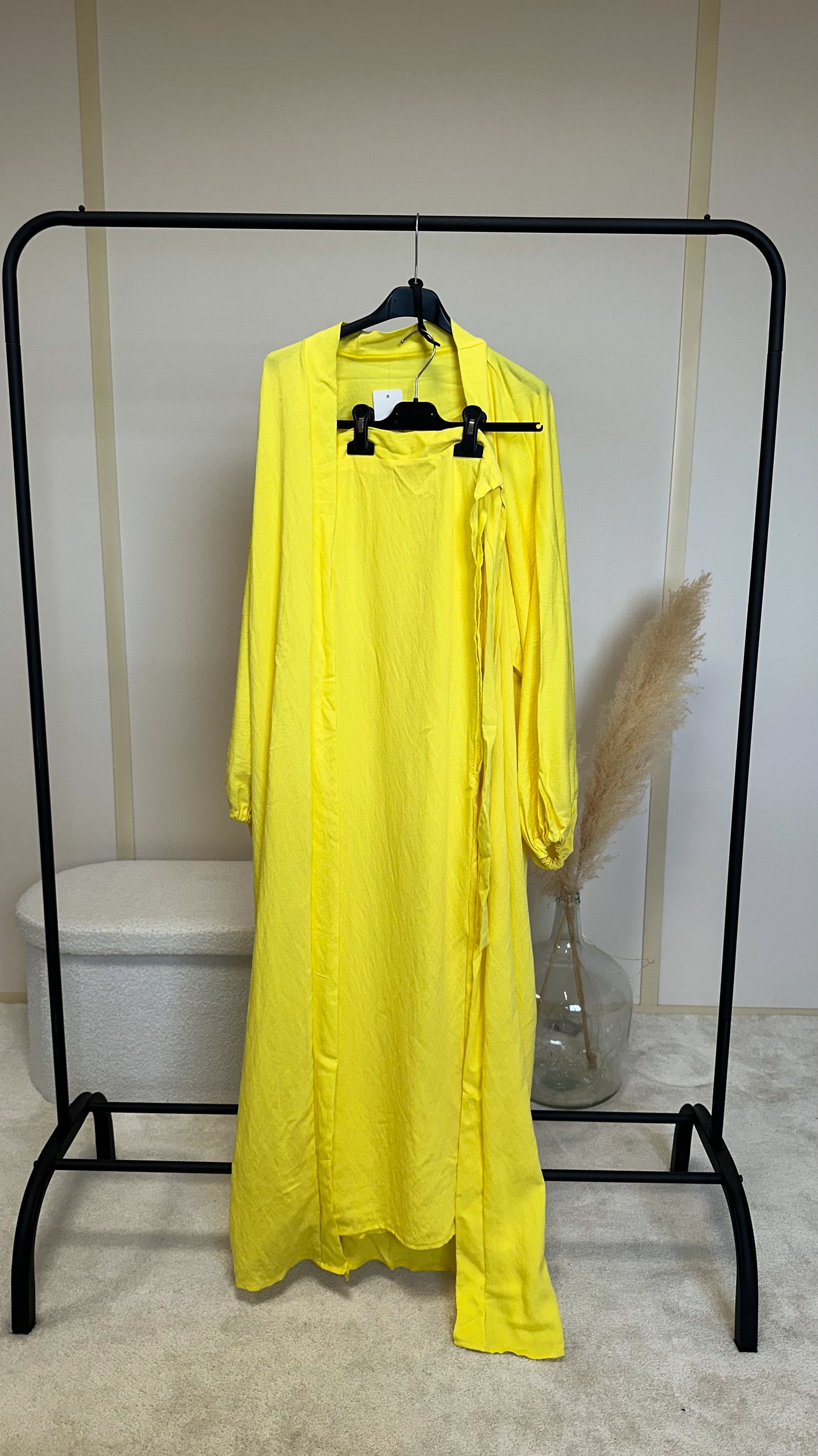 Ensemble jupe + kimono jaune