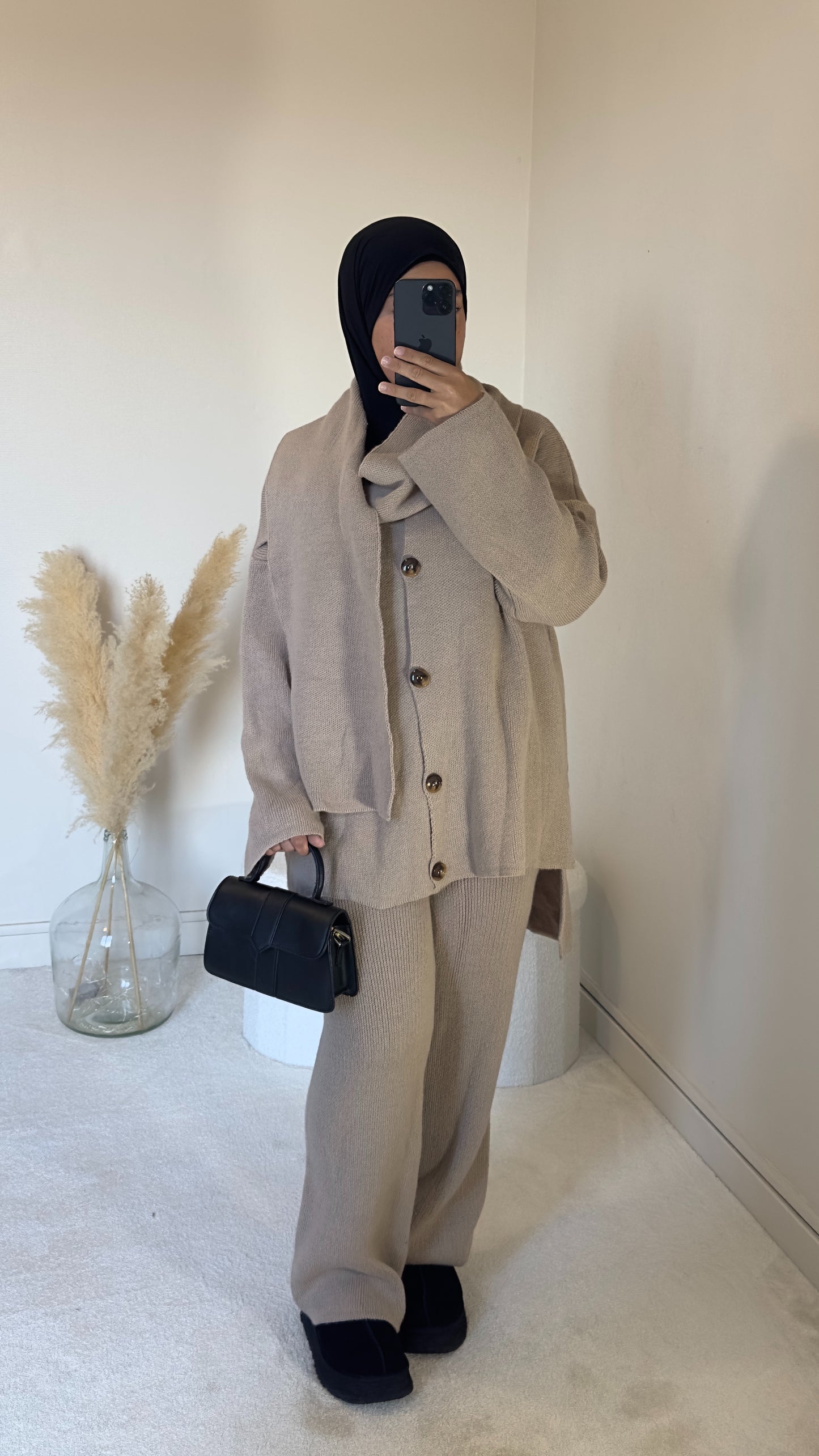 Ensemble écharpe beige