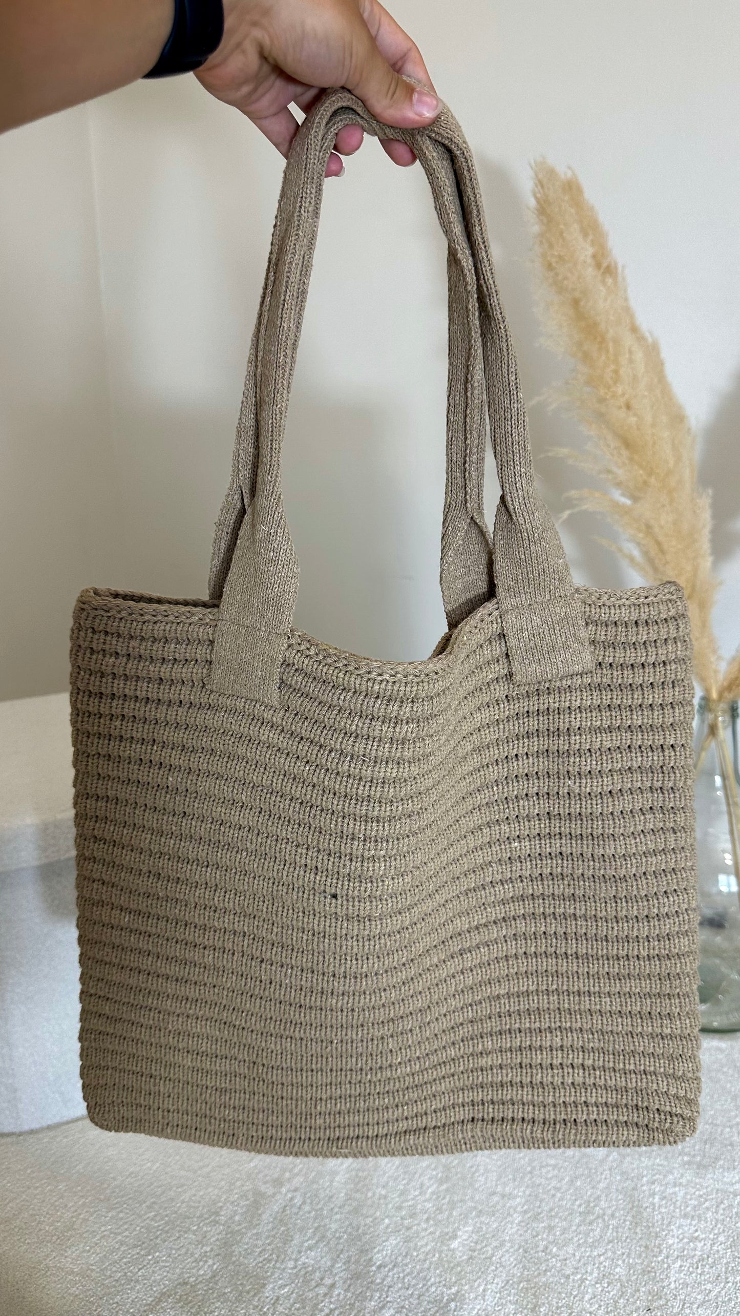 Sac en maille beige