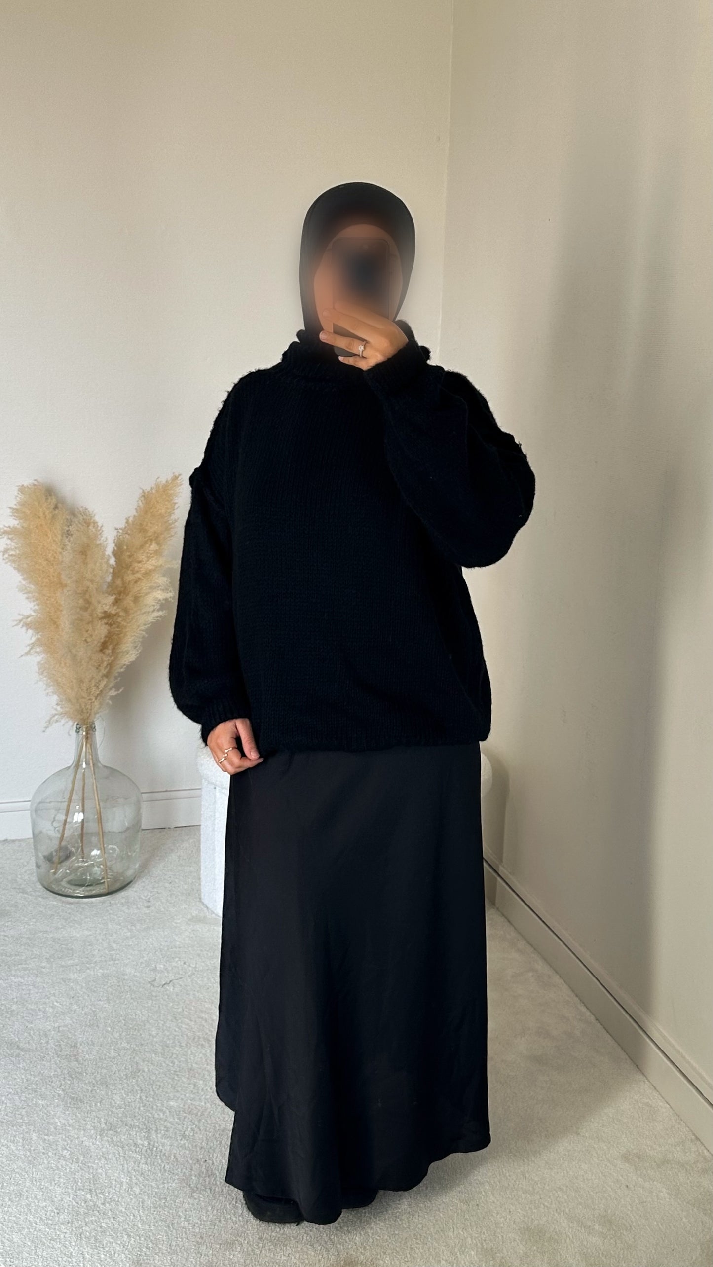 Pull oversize noir