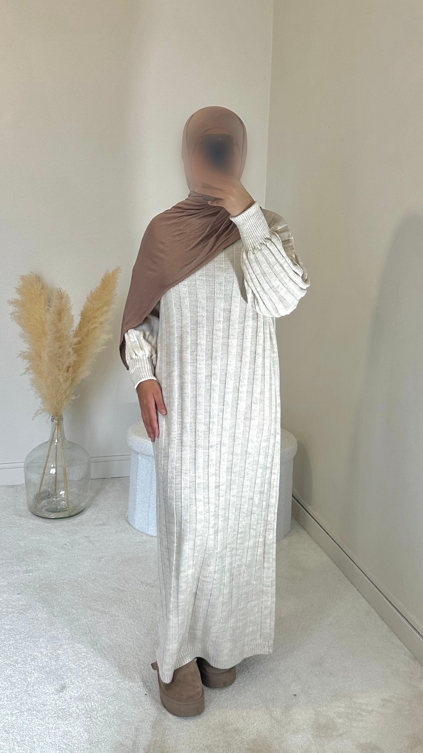 Robe pull beige