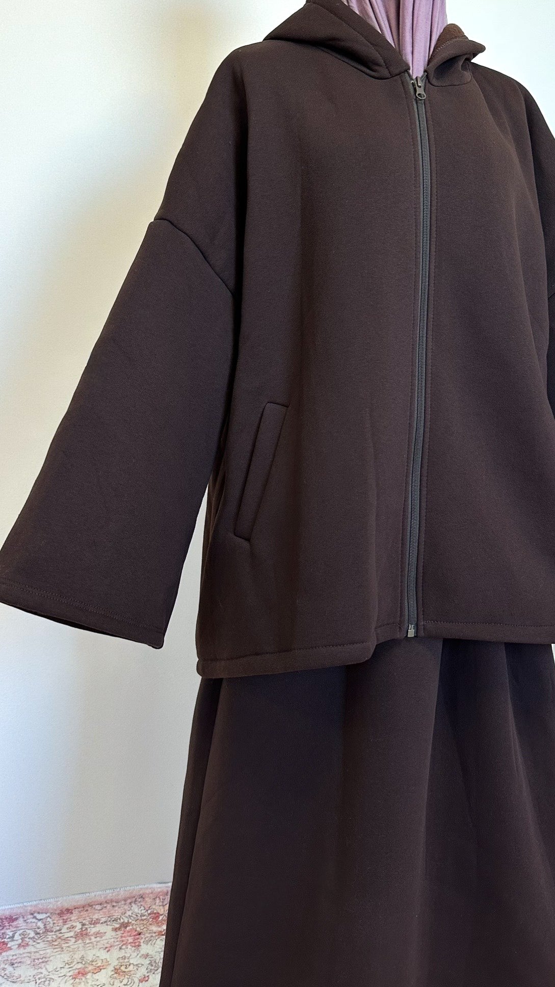 Ensemble comfy marron