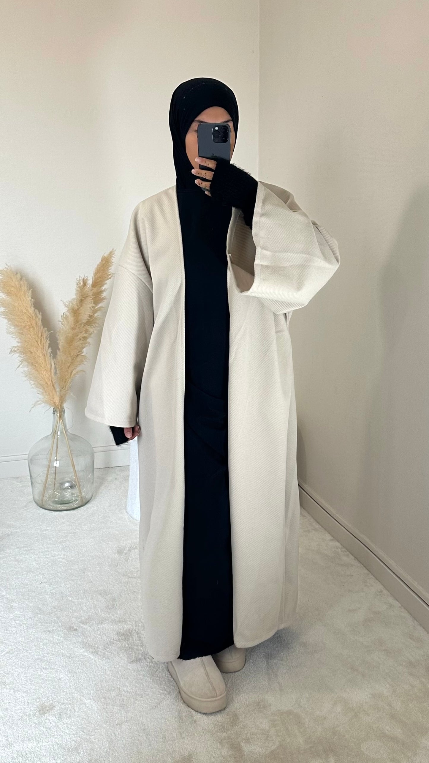 Manteau manches larges beige