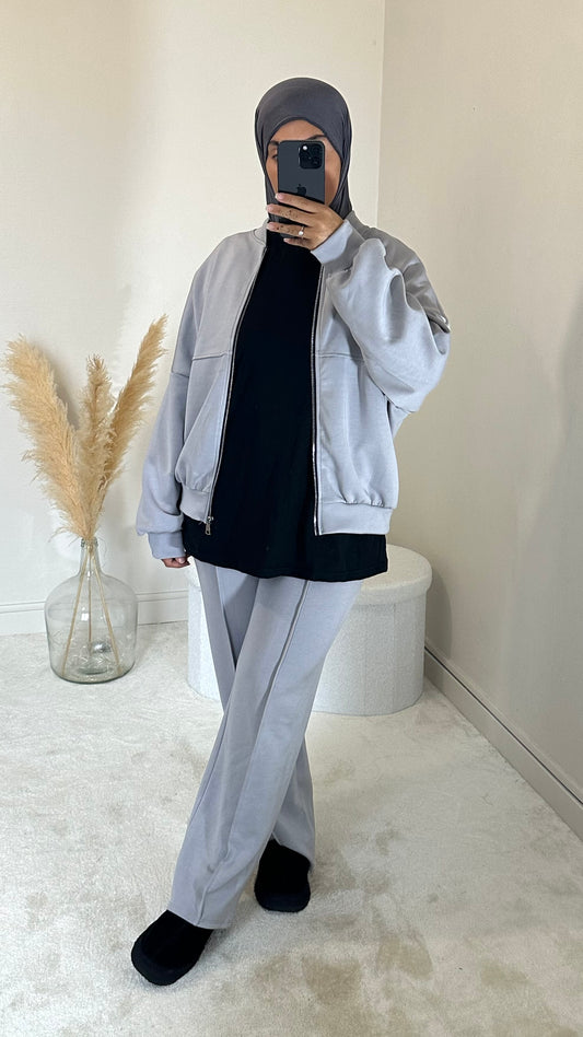 Ensemble jogging à zip [ gris ]