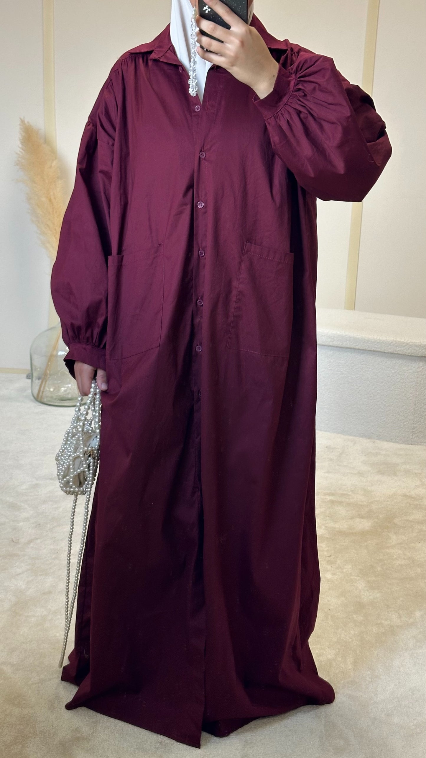 Robe chemise [bordeaux]