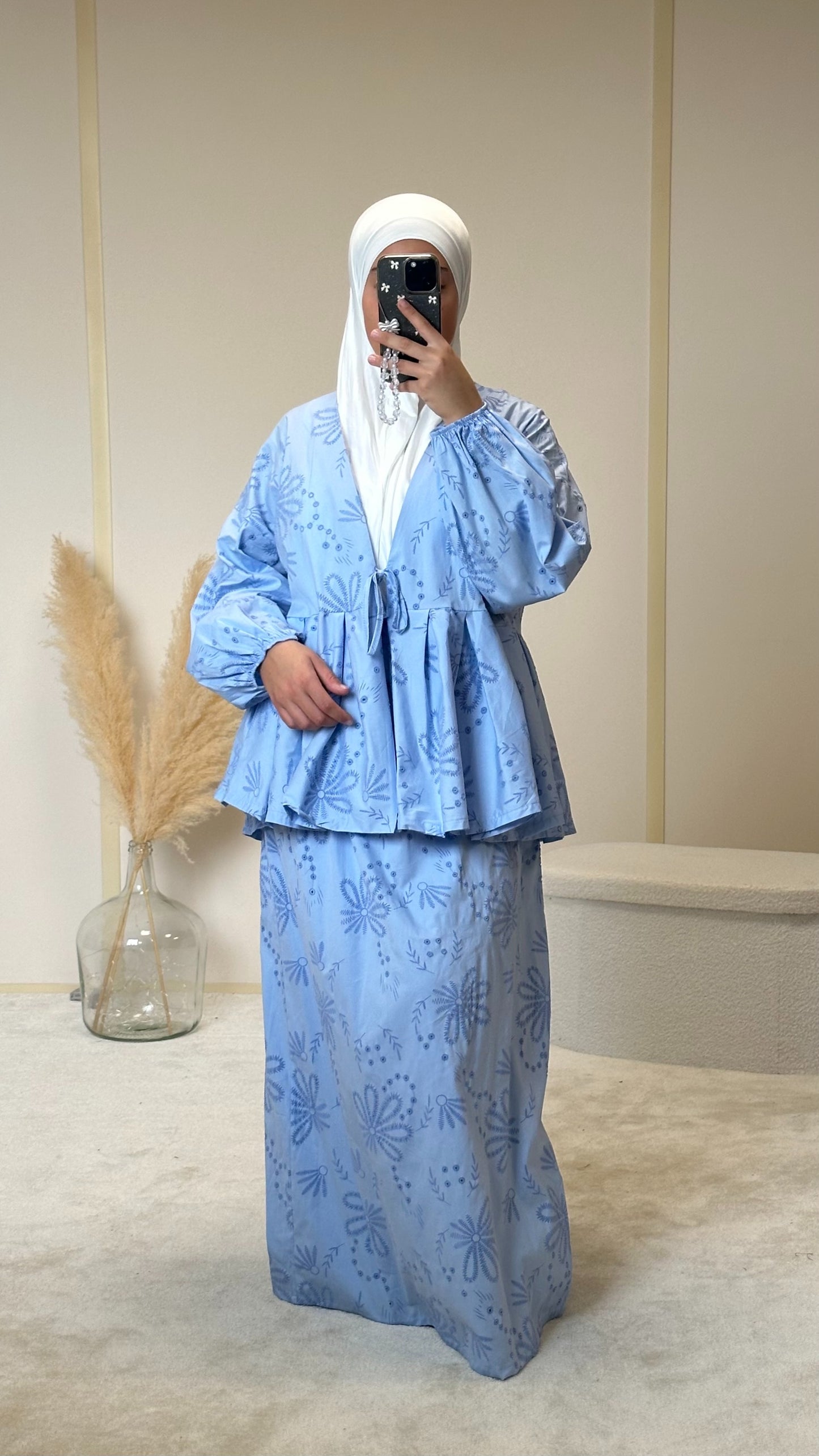 Ensemble jupe à motifs [bleu]