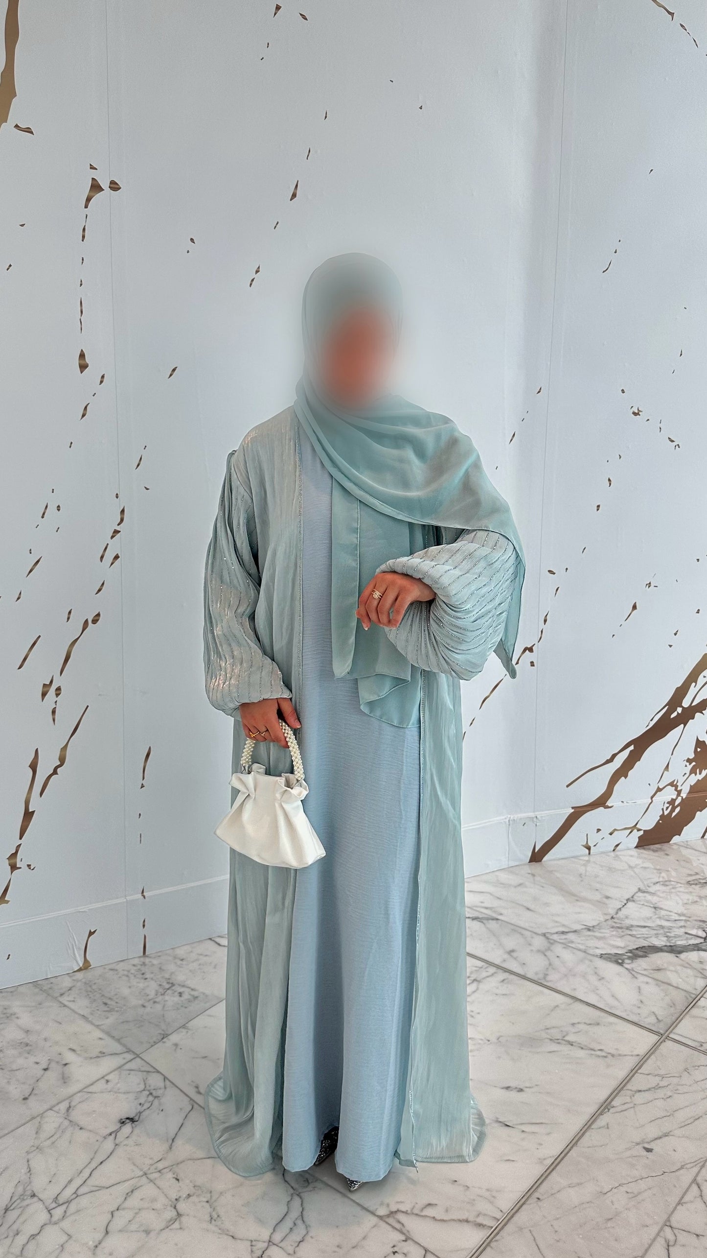 Abaya Dubaï Nayyara [bleu clair]