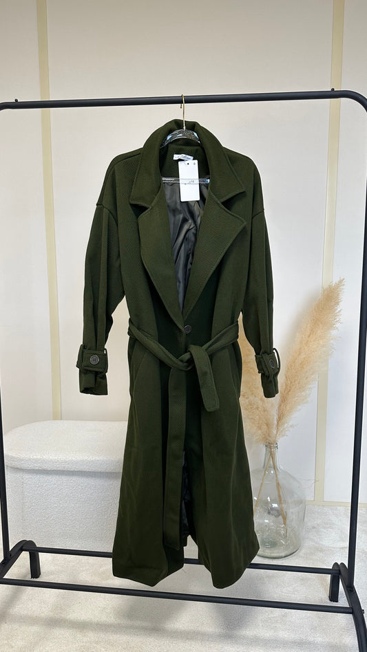 Manteau avec ceinture kaki