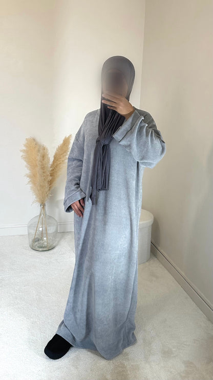 Robe velours grise