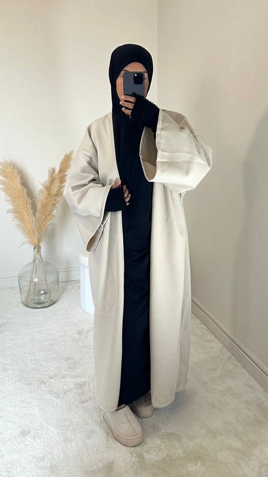 Manteau manches larges beige