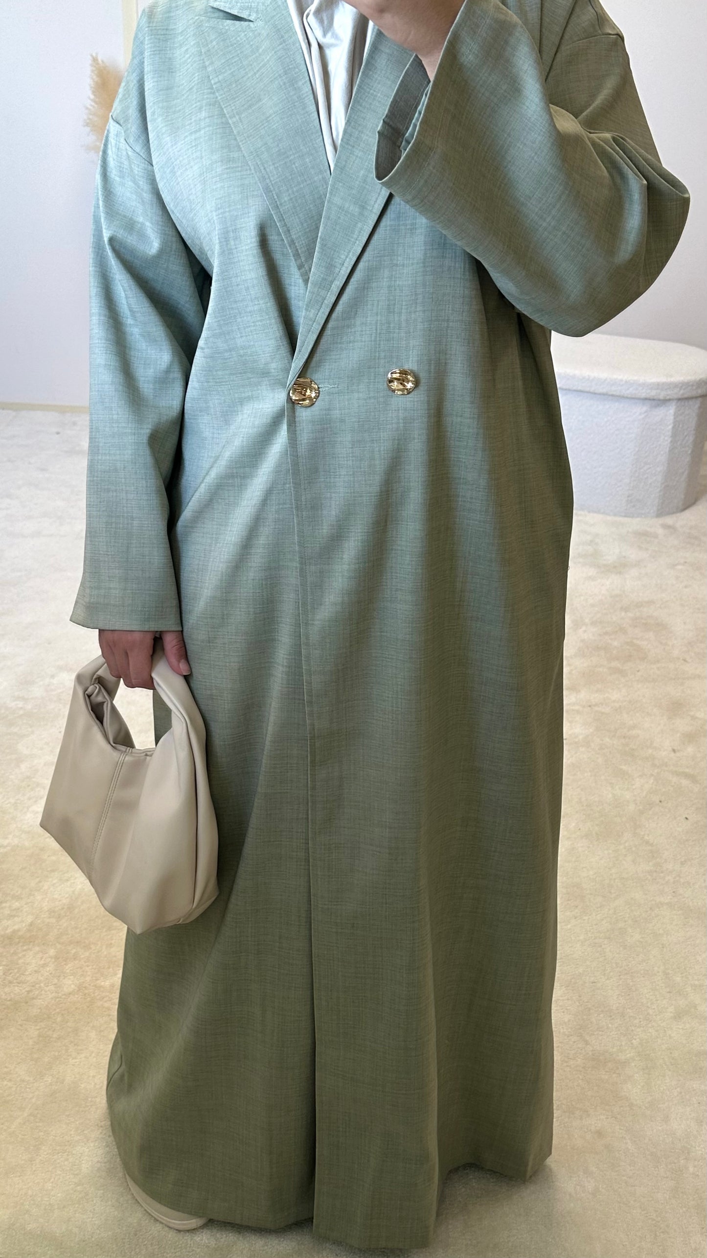 Robe blazer effet lin [vert amande]