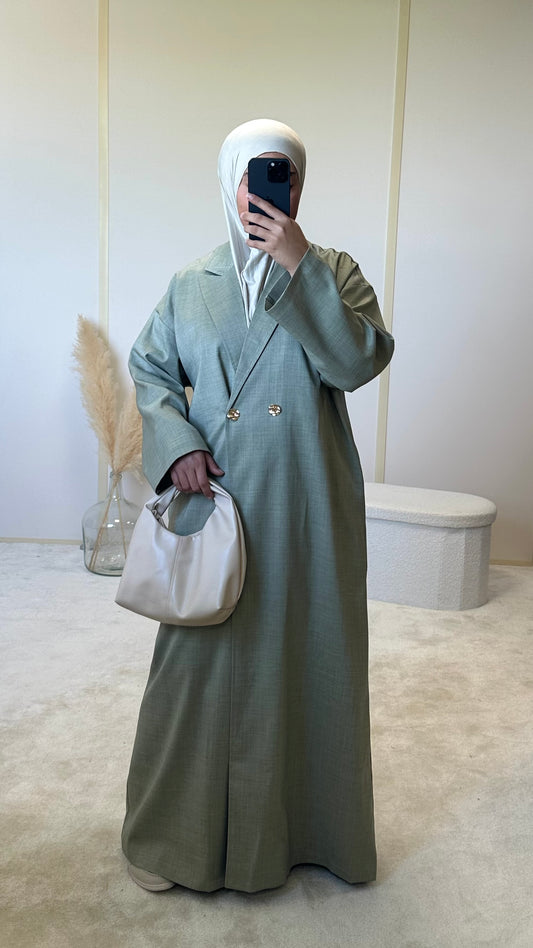 Robe blazer effet lin [vert amande]