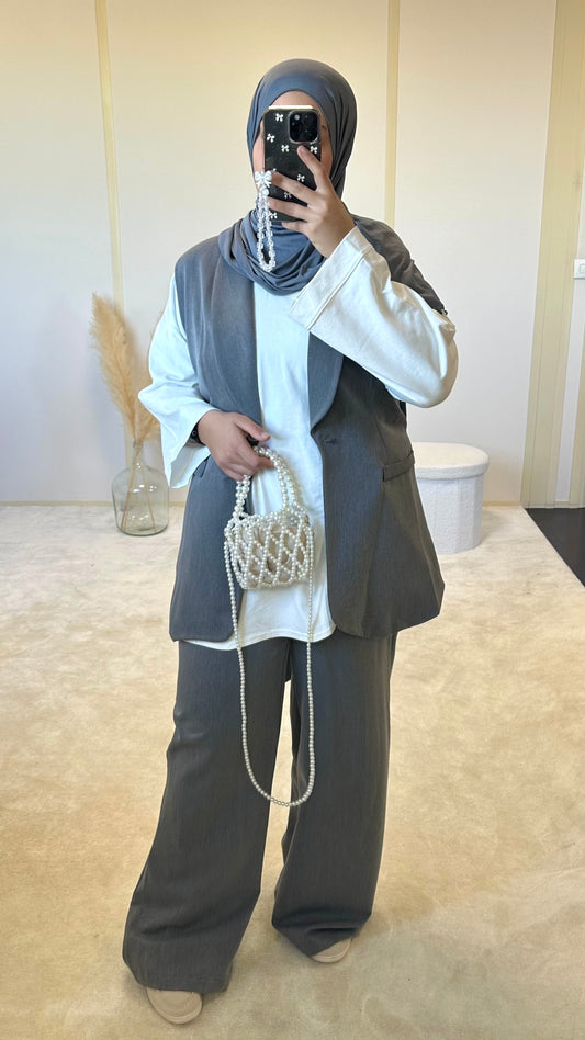 Ensemble blazer + pantalon [gris]