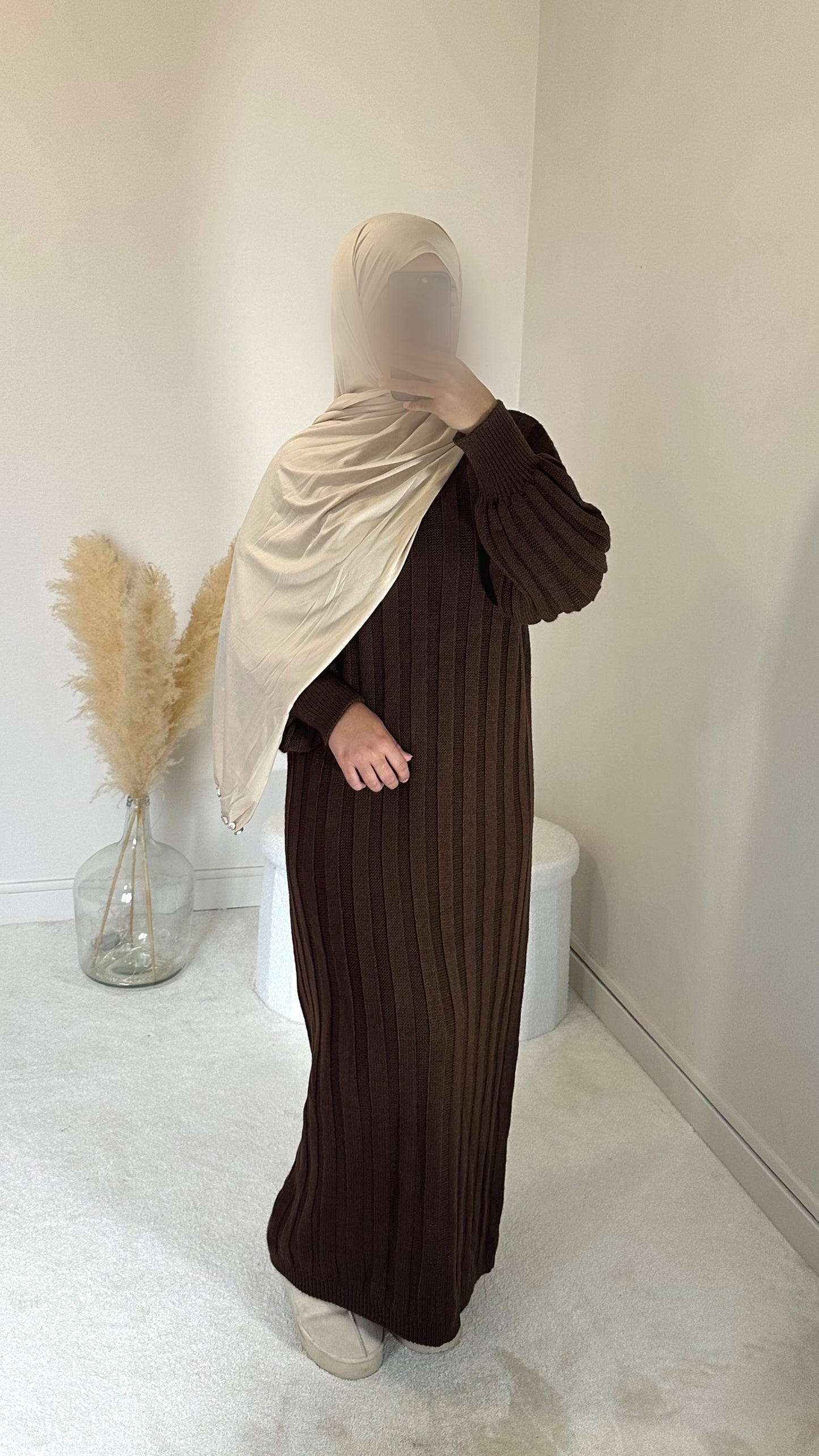 Robe pull marron