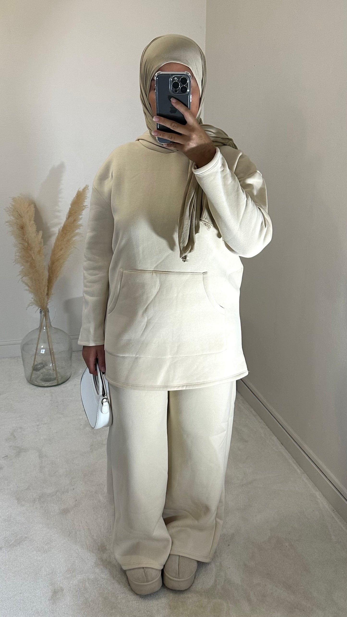 Ensemble jogging oversize beige