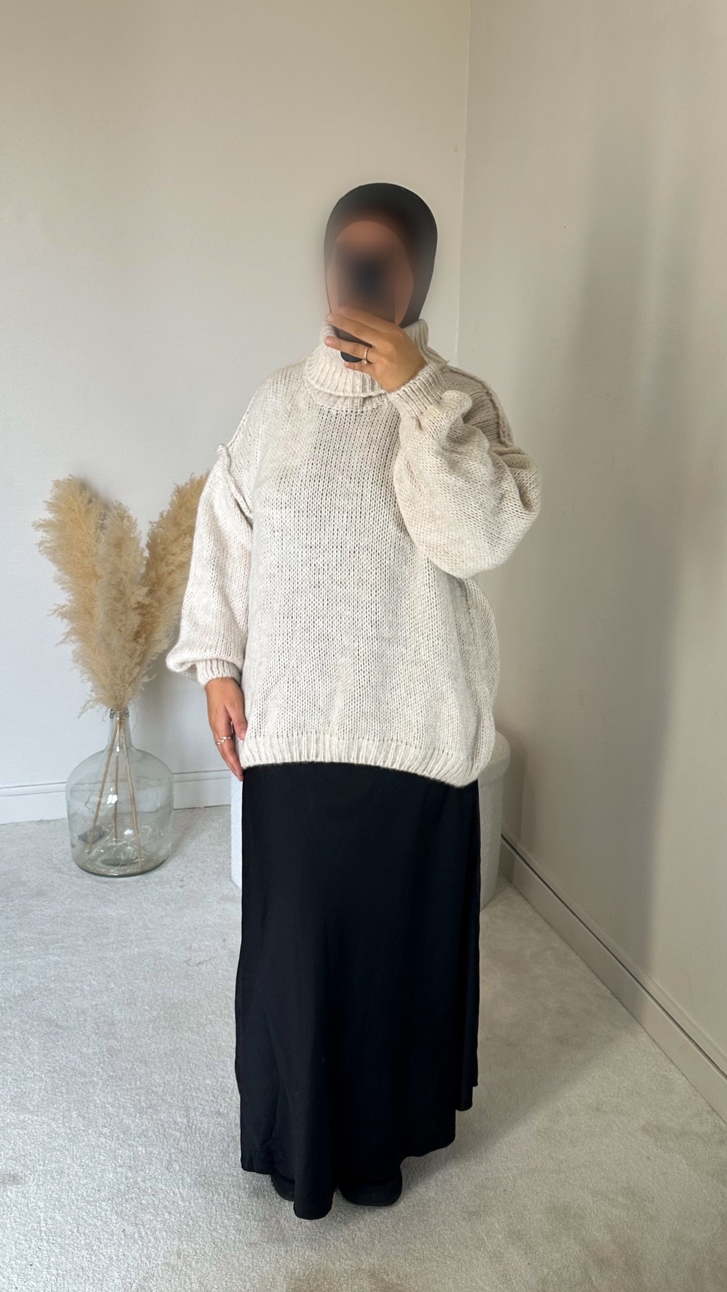 Pull oversize beige