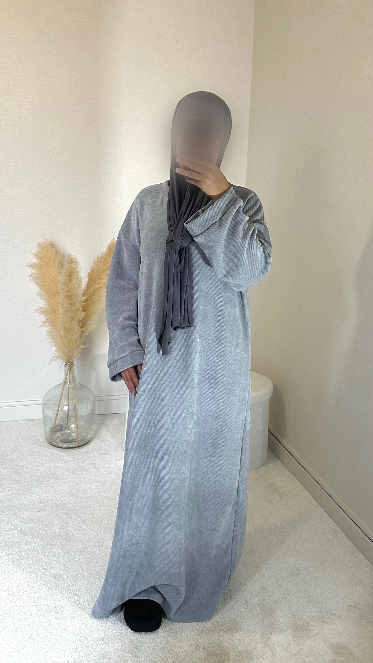 Robe velours grise