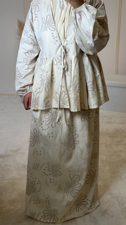 Ensemble jupe à motifs [beige]