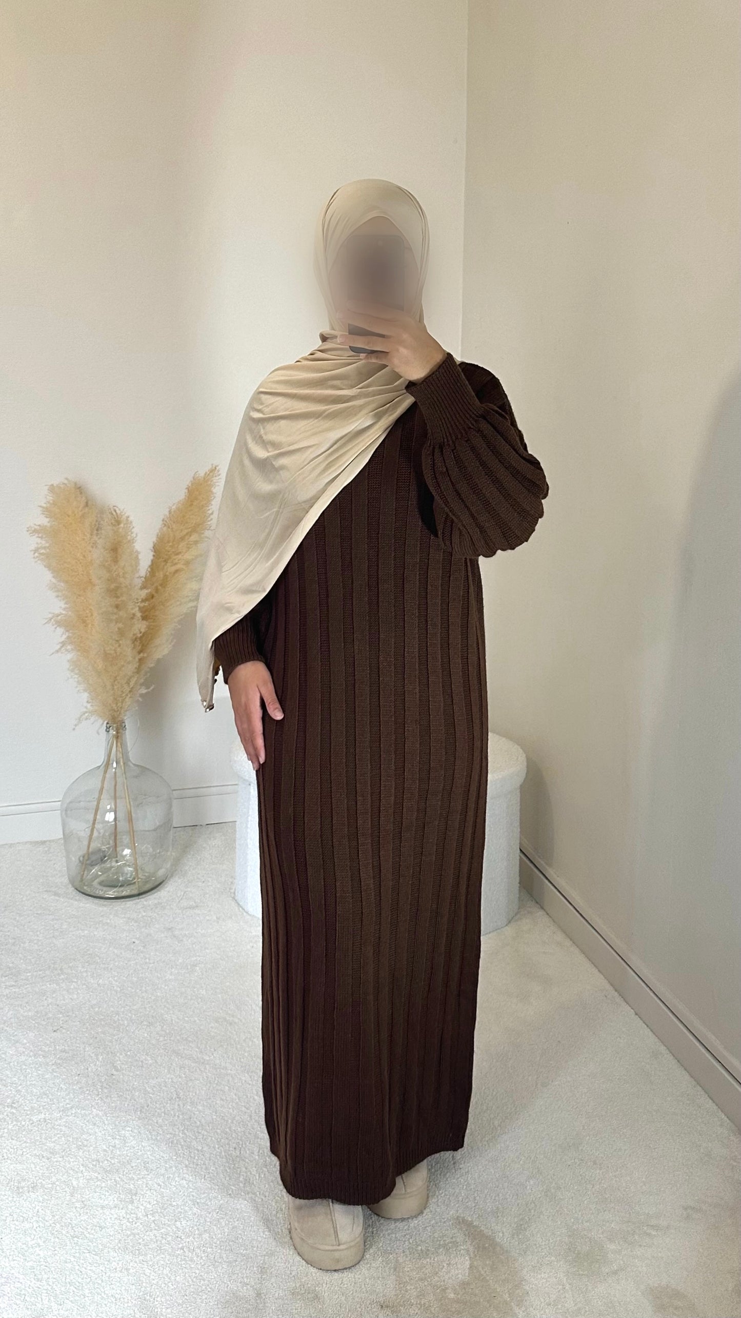Robe pull marron