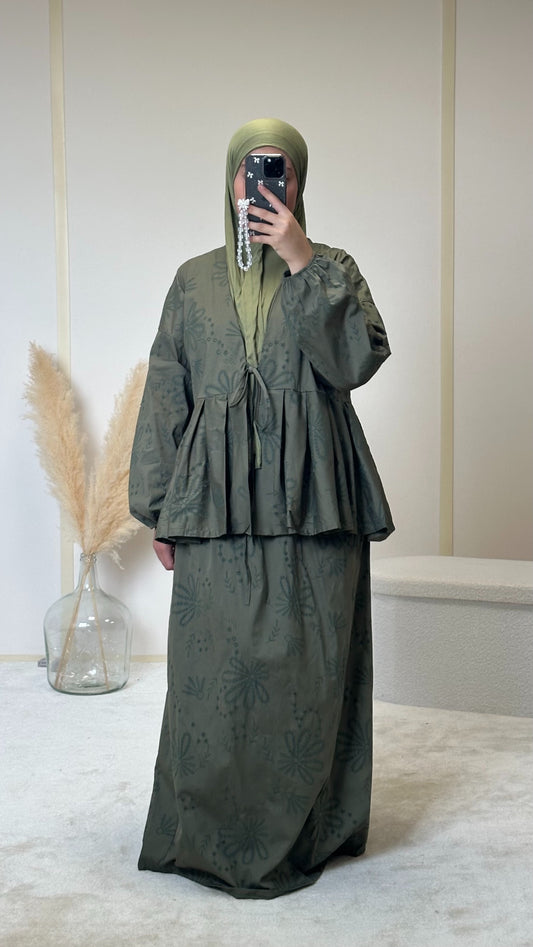 Ensemble jupe à motifs [kaki]