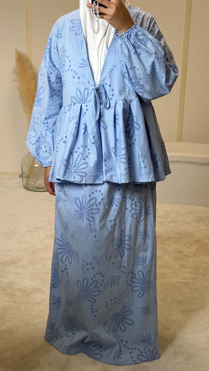 Ensemble jupe à motifs [bleu]