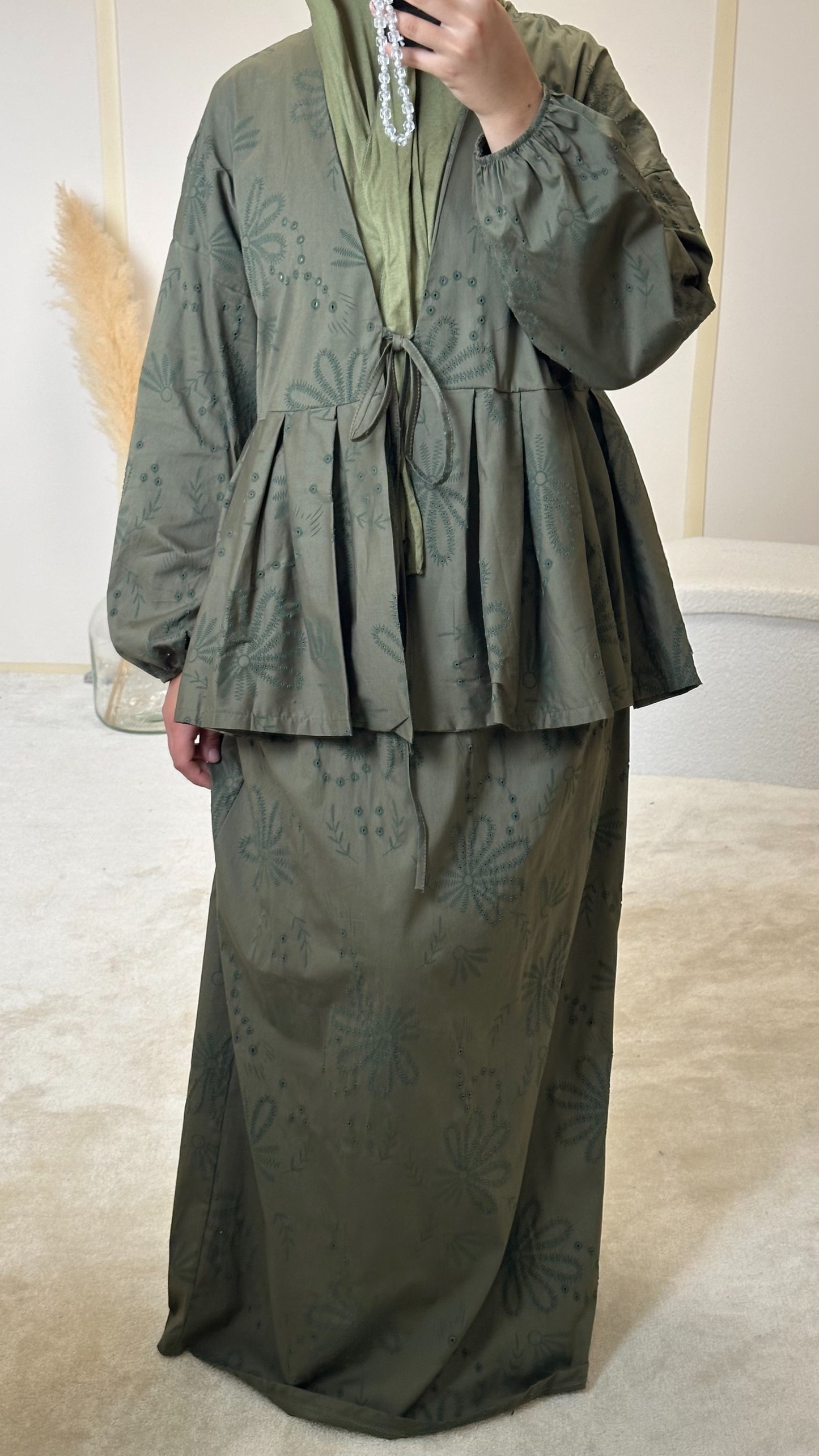 Ensemble jupe à motifs [kaki]