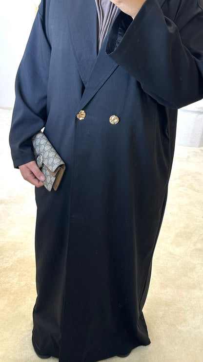 Robe blazer effet lin [noir]