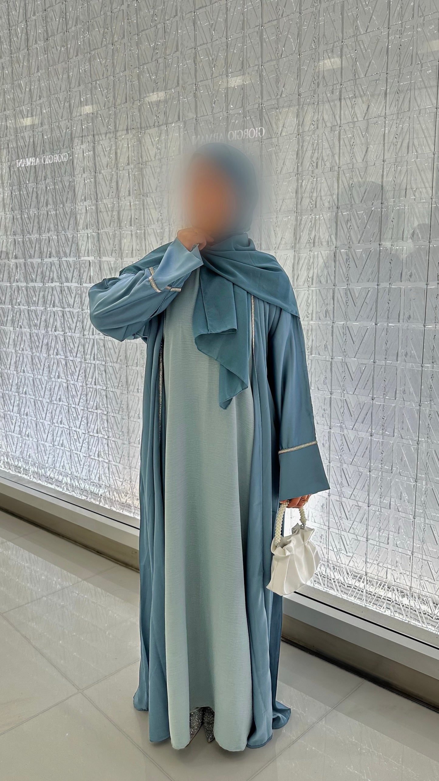 Abaya Dubaï Jawhir [bleu]