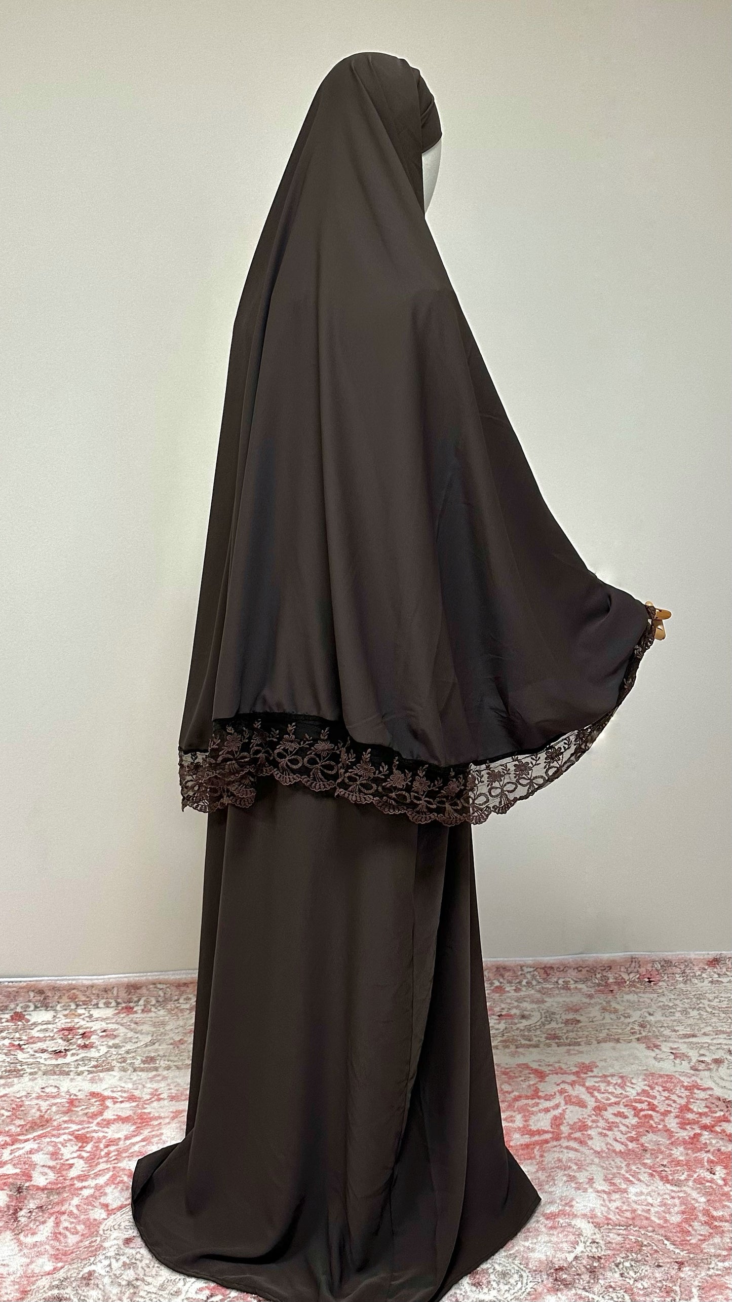 Ensemble de prière 2 pièces – Abaya & Khimar dentelle