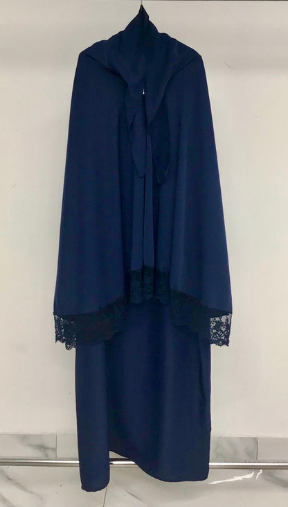Ensemble de prière 2 pièces – Abaya & Khimar dentelle