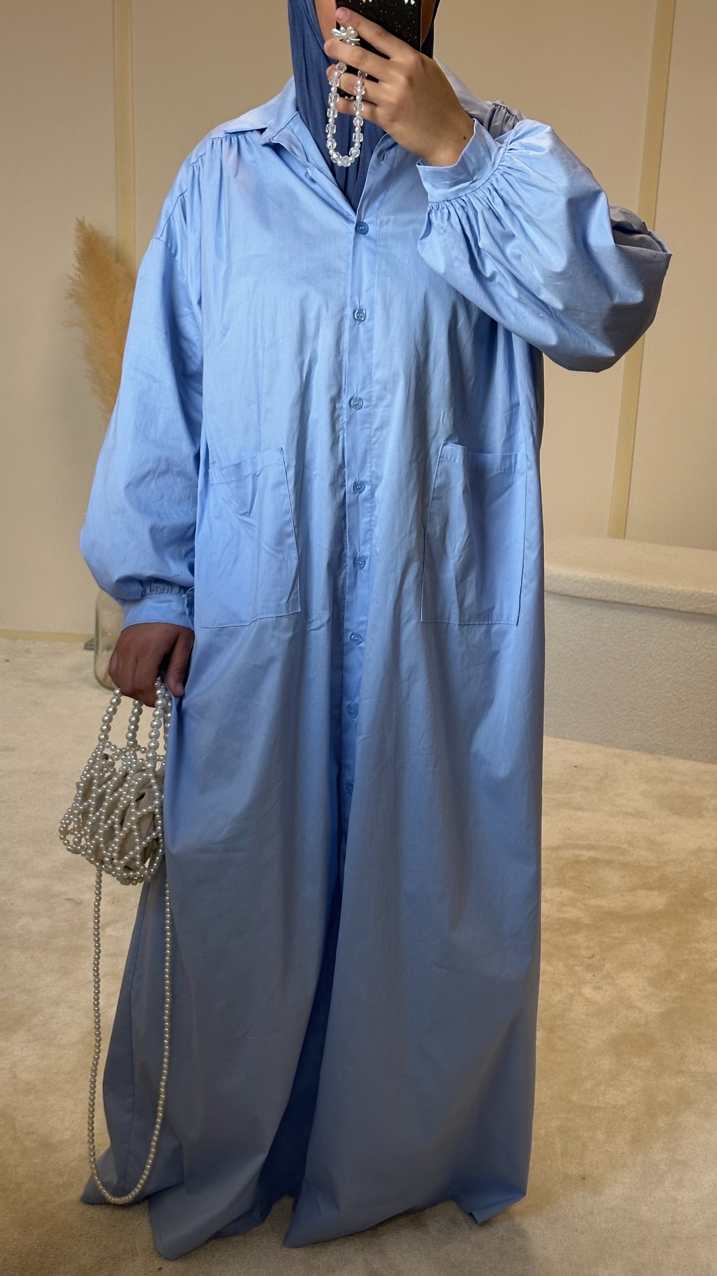 Robe chemise [bleu]