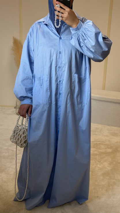 Robe chemise [bleu]