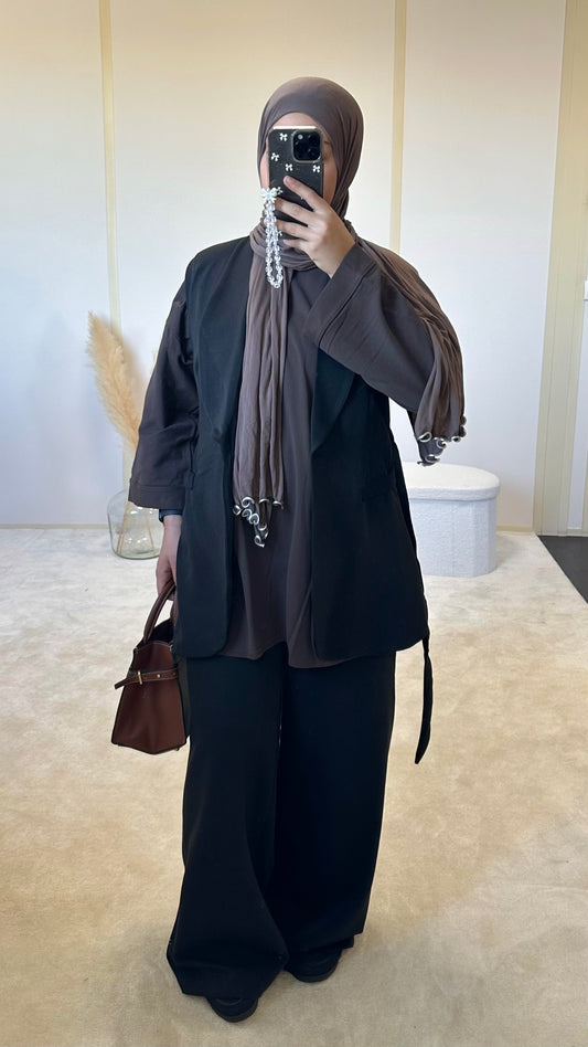 Ensemble blazer + pantalon [noir]