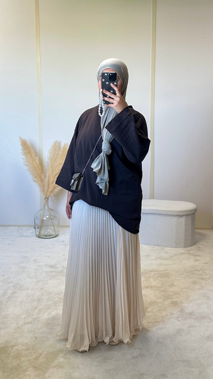 T shirt oversize manches longues [marron]