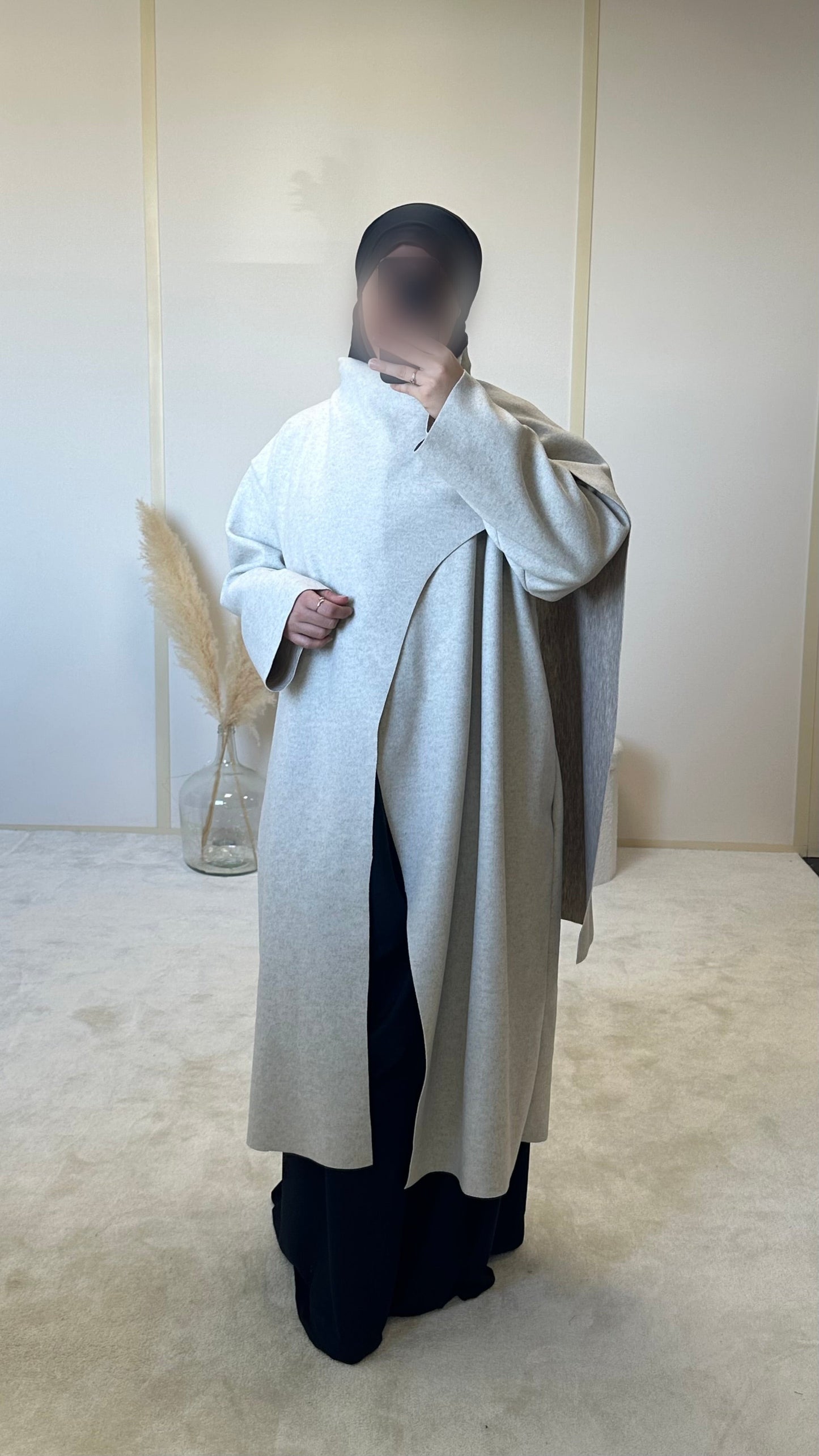 Manteau cape long beige