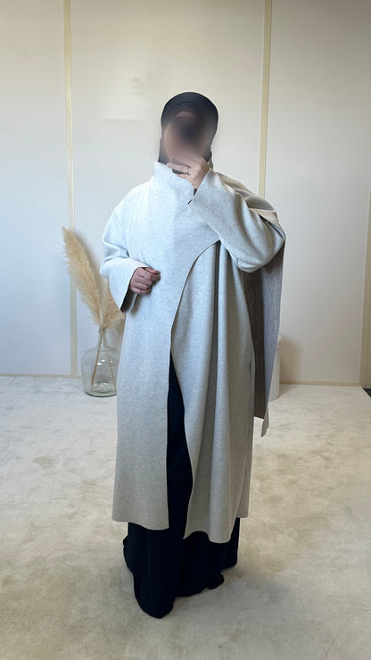 Manteau cape long beige