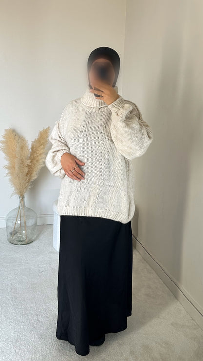 Pull oversize beige