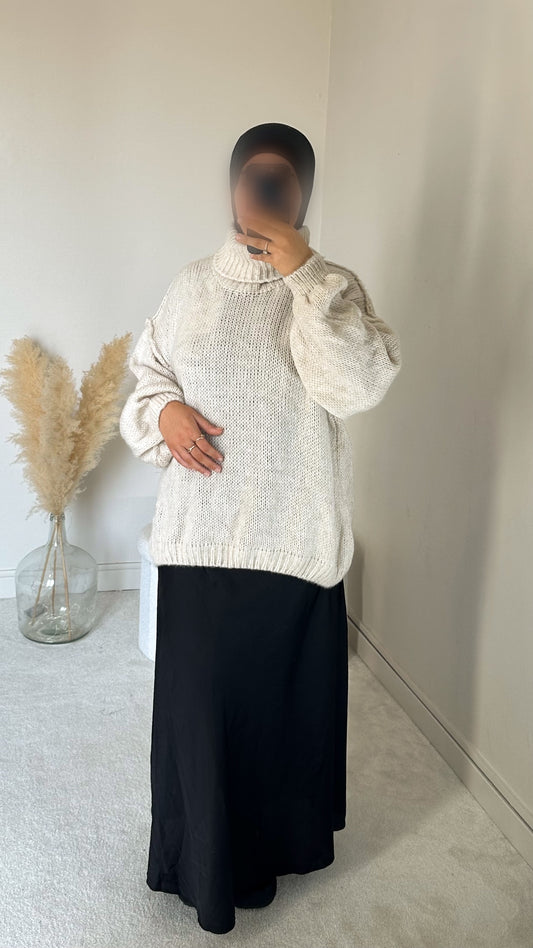 Pull oversize beige