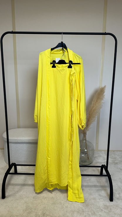 Ensemble jupe + kimono jaune