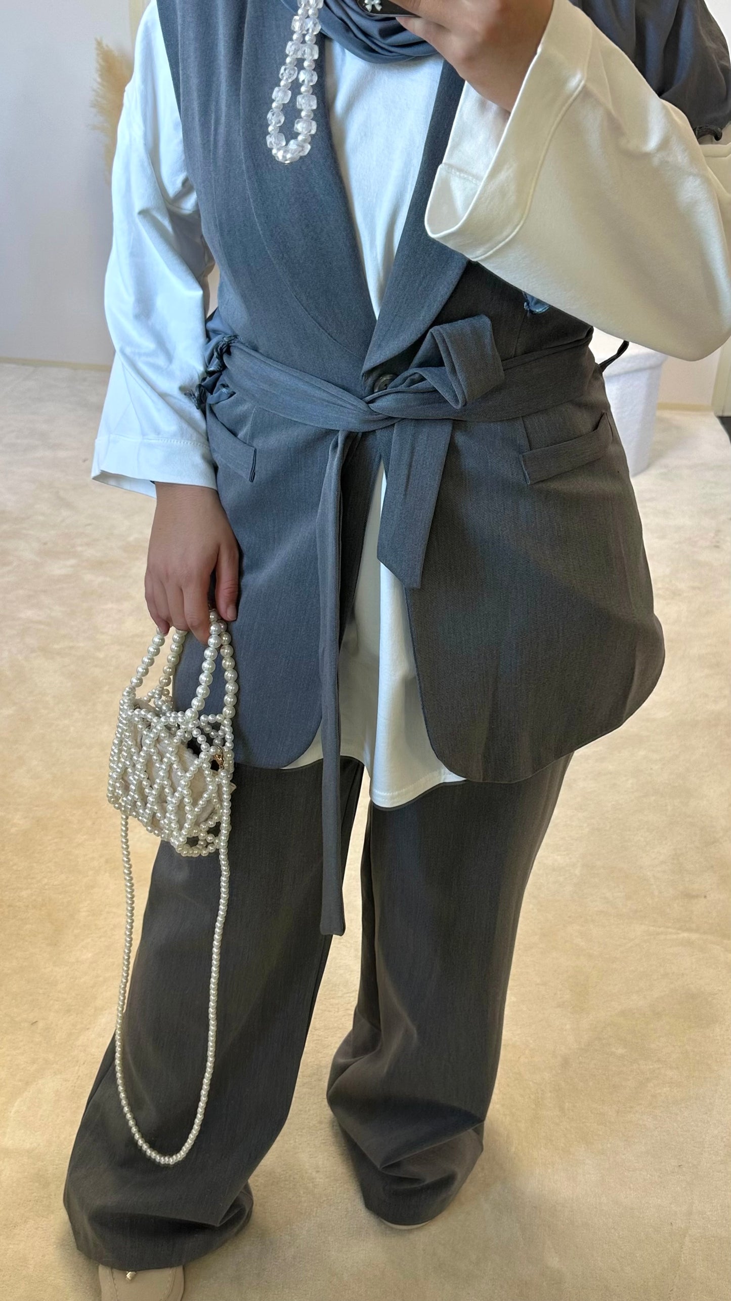 Ensemble blazer + pantalon [gris]