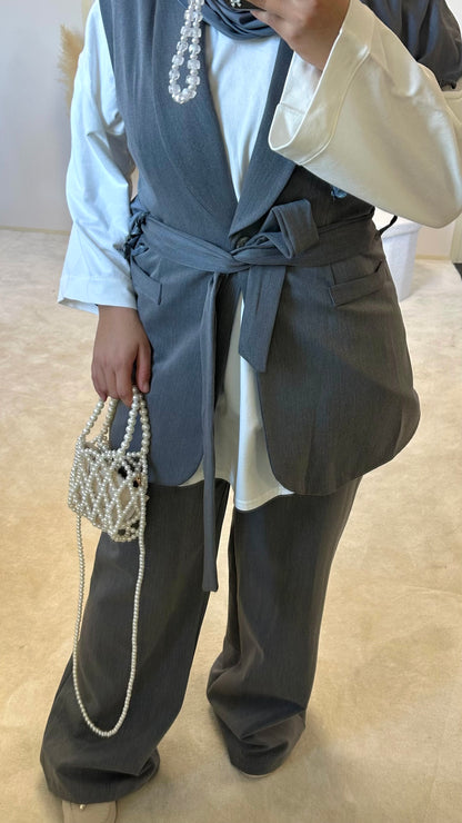 Ensemble blazer + pantalon [gris]
