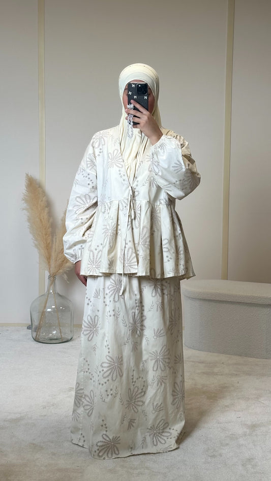 Ensemble jupe à motifs [beige]