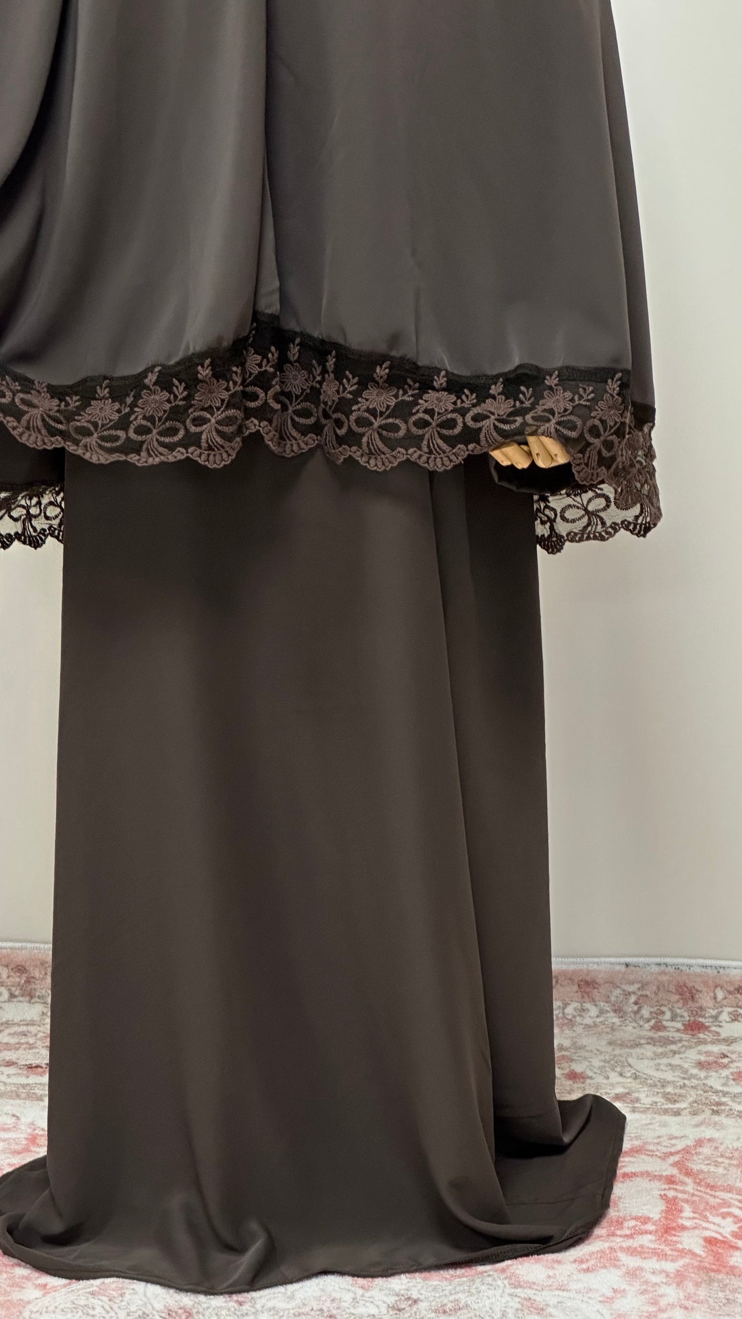 Ensemble de prière 2 pièces – Abaya & Khimar dentelle